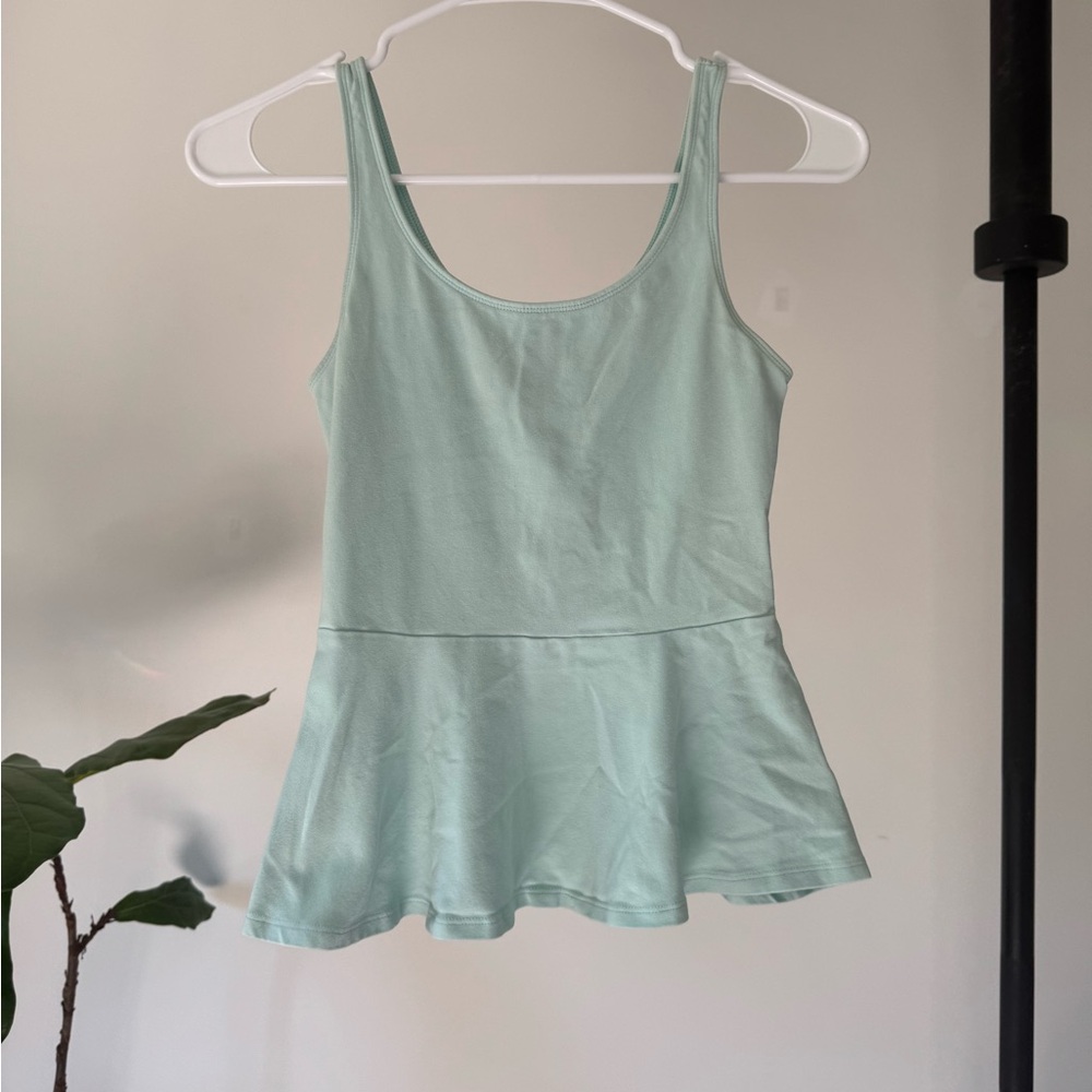 Express Mint Green Peplum Tank Top